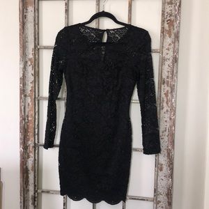 Cocktail lace overlay dress